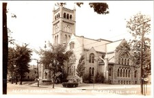 RPPC, Rockford IL Illinois SECOND CONGREGATIONAL CHURCH ca1940's Photo Postcard picture