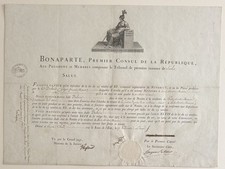 Napoleon Bonaparte Signed 1803 Notarial Commission on Laid Paper picture