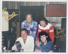 SIGNED JEFF WAYNE DAVID ESSEX WAR OF THE WORLDS 10x8 PHOTO AUTHENTIC RARE picture