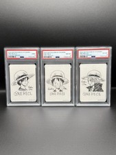 PSA 9 8 6 One Piece Natsucomi 2022 Luffy Shanks Eiichiro Oda Sticker 3 Card Set picture