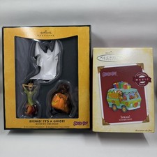 Lot of 4 Hallmark Christmas Ornaments- Scooby Doo Mystery Machine, Shaggy, Ghost picture