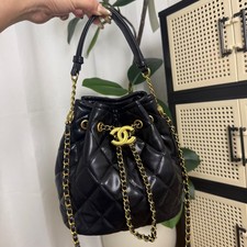 Chanel Makeup Black Quilted Shoulder Strap Bag Crossbody Bucket- VIP Gift w box picture