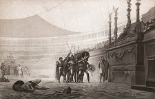 Gladiators in the Amphitheater Historic Old Photo picture