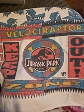 Vintage Jurassic Park Velociraptor Bath Towel 1993 picture