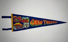 Vintage 1960’s Ohio Turnpike Americana Travel Souvenir Felt Pennant 27” picture