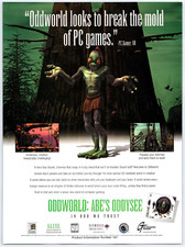 Vintage Print Ad 1997 Oddworld Abe's Oddysee PC Original Promo Poster Art picture