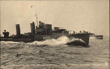 Vintage PC TUCK BRITISH NAVY Battleship HMS Comet Destoryer of Second Flotilla picture