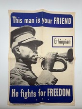 WWII Propganda Poster This Man Is Your Friend Ethiopian Freedom GPO 1942 picture