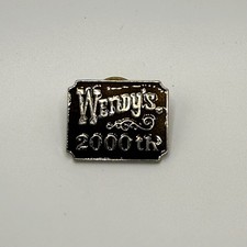 Vintage Wendys 2000th Restaurant Commemorative Lapel Pin Silver Tone Black picture