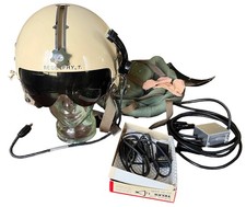USGI Early Vietnam 1963 Dated APH-5 Aviation Helmet+Visor+Microphone MEDIUM picture