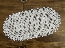 Custom Heirloom Name Doily Handmade Crochet Lace Doily - view description picture