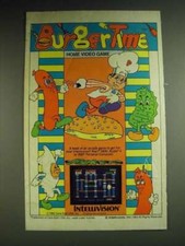 1984 Intellivision BurgerTime Video Game Ad picture