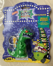 Nickelodeon Basic Fun 1997 Rugrats Keychain Reptar Pull Back and Go NEW Sealed picture