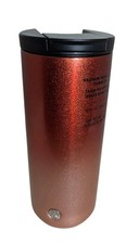 Starbucks Gradient Pink Glitter To Red Stainless Steel Tumbler 12 Oz 2019. picture