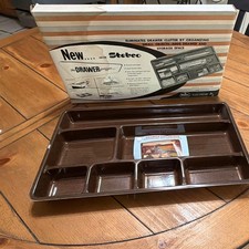 VTG 70’s Stebco Drawer Organizer Drawerganizer Wood-Like Vintage Retro MCM picture