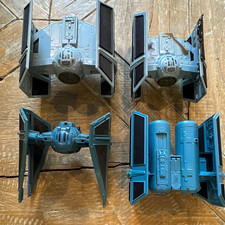 Star Wars Micro Machines Action Fleet TIE Fighter Lot w/ 4 Mini Figures  picture