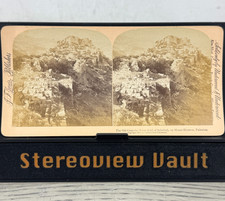 Stereoview Underwood Old Crusader Stronghold Subieleh Mount Hermon Palestine picture