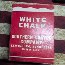 Vintage White Chalk 18 Stick Box Chalk Inside 1960's Southern Crayon Co. picture