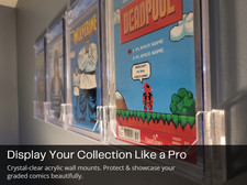 HOT ITEM Comic book wall mount, slabs, custom, acrylic, strong and transparent picture