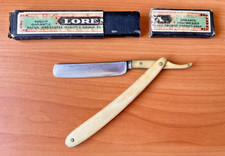 Antique LORENZY Straight Razor - French Solingen Style - Bone/Horn Handle - picture