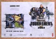 Unreal Tournament 2003 PC Original Double-Sided Foldout Poster 10.5