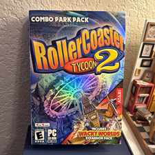 RollerCoaster Tycoon 2 Combo Park Pack PC CD-ROM w/ Wacky Worlds Atari picture