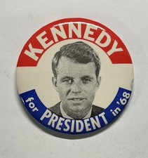🇺🇸Vintage 1968 Robert F Kennedy RFK For President 3.5” Campaign Button Pinback picture