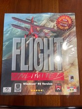 Vintage Flight Unlimited Simulator PC Game (WINDOWS 95)  Factory Sealed  big box picture