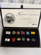 1999 Norfolk Southern Railway Heritage Pin Set 12 Conrail Wabash Reading Boxed picture