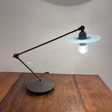 Vintage Copper Industrial Double Hinge Adjustable Table Desk Lamp Steampunk Rare picture