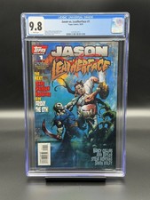 Jason vs Leatherface #1 - (1995)  Friday 13th/Chainsaw Massacre Topps - CGC 9.8 picture