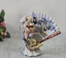 Bradford Exchange Visions of Beauty Figurine & Fan Set Land of Enchantment COA picture