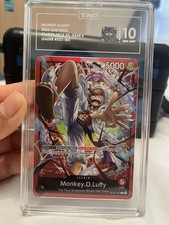 One Piece Monkey D Luffy ST21-001 Gear 5 Leader TAG 10 Gem Mint picture