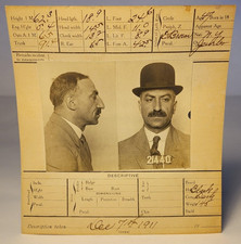 1911 ORIGINAL SAN FRANCISCO POLICE BOOKING SHEET GRAND LARCENY JEWELER (#1) picture