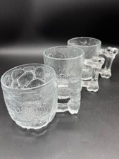 3 Vintage The Flintstones 1993 McDonalds RocDonalds Pre-Dawn Glass Mugs Promo picture