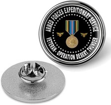 Silver Armed Forces Expeditionary Service Operation Desert Thunder Lapel Pin picture