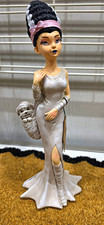 Hallow's EVE Bride of Frankenstein Figurine Hand Painted Resin White Dress picture