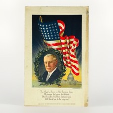 Patriotic Postcard c1910 President Woodrow Wilson Flags Eagle poem picture