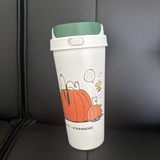 Starbucks Peanuts Snoopy Great Pumpkin Stainless Steel Tumbler 16oz NEW No Box picture
