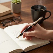 Stunning Black Lacquer Rollerball Pen - Refillable Luxury Writing Tool with Box picture