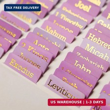 Pink Bible Tabs for Women & Men,(Gold Foil Lettering) Laminated Bible BookTabs, picture
