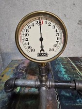 Trane Vintage Air Pressure Gauge 5 in Dial *Brass Ring* ~ Rare picture