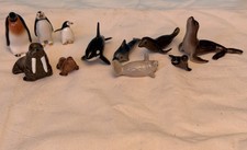 Vintage Hagen Renaker Miniature Ocean Lot - Sea Lion Penguin Family Orca Walrus picture