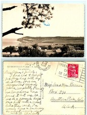S04-7998, QUIBERVILLE PLAGE, FRANCE 1951 TO USA, POSTCARD picture