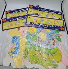 Vtg  Beistle Baby Shower Cutouts 4–12