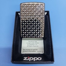 Zippo 28186 Armor Brite Cut High Polish Black Ice picture