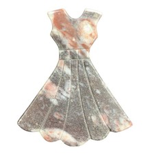 Natural Strawberry Jasper Lady Dress Carving 106g 10cm Crystal Figurine picture