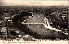 Paris France The Seine River from Trocadero Vintage Postcard 1480 LL picture