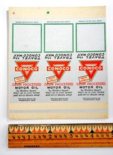 Vintage 1930's CONOCO Motor Oil/Gasoline Advertising Matchbook Cover - Uncut #4 picture