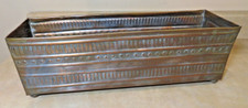 Vintage Egyptian Embossed Metal Copper? Window Rectangle Flower Planter Box Pot picture